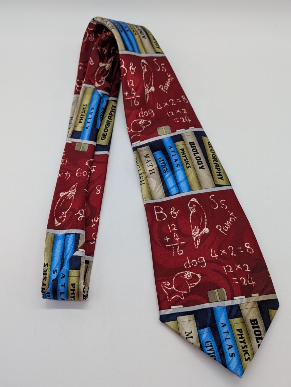 Vintage Fratello Red Blue Math Biology Physics Teacher Men's Novelty Neck Tie